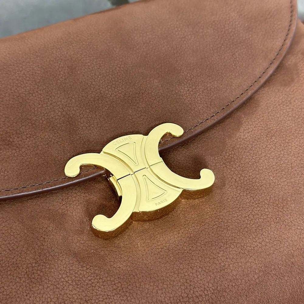 Celine Women Medium Nino Bag In Nubuck Calfskin-Brown - image 9