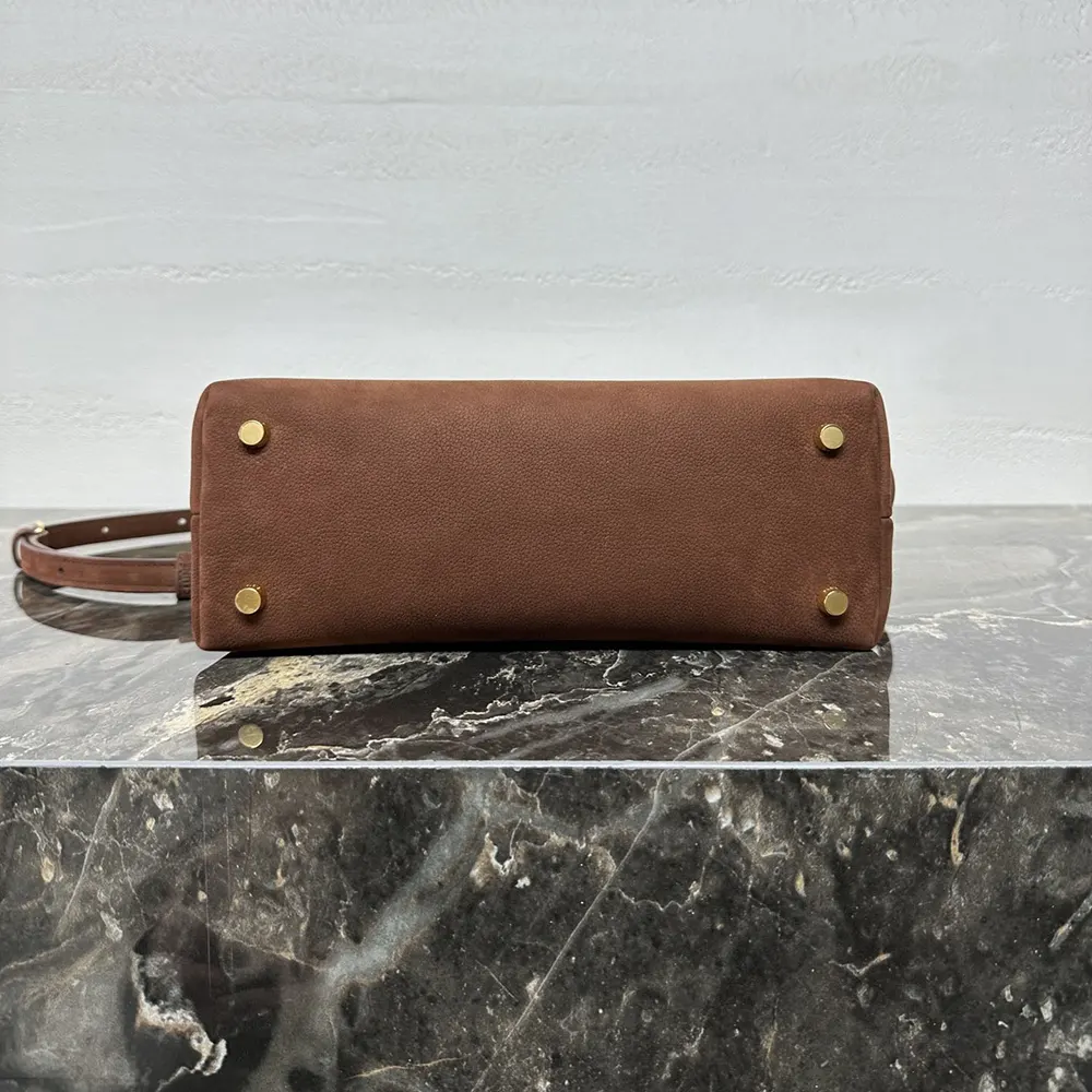 Celine Women Medium Nino Bag In Nubuck Calfskin-Brown - image 6