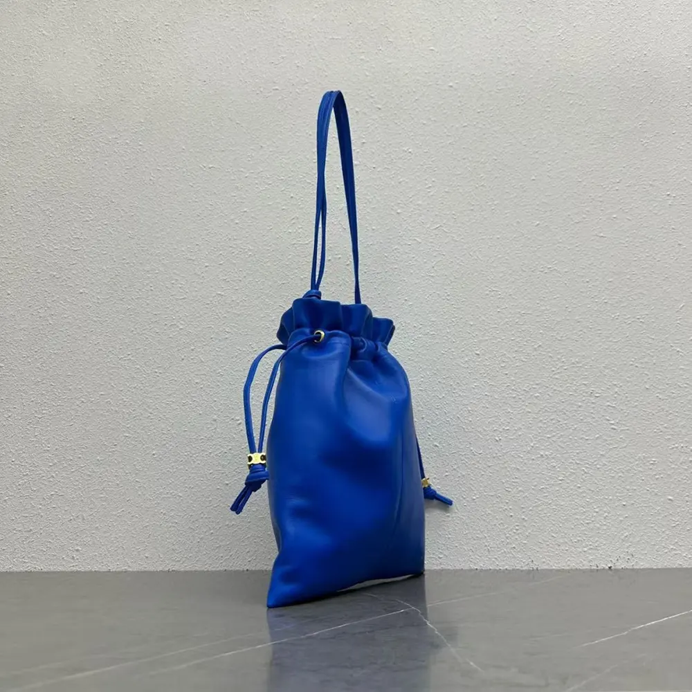 Celine Women Small Crystal Pouch in Lambskin-Blue - image 4