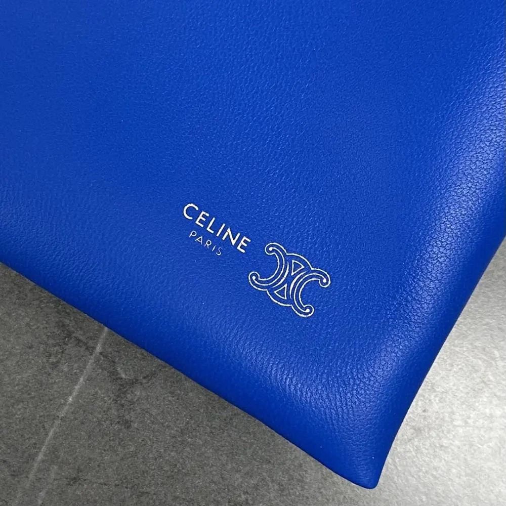 Celine Women Small Crystal Pouch in Lambskin-Blue - image 7