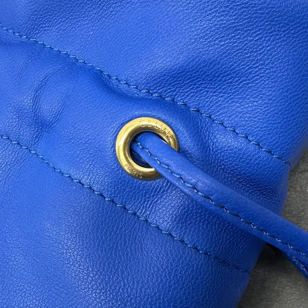 Celine Women Small Crystal Pouch in Lambskin-Blue - image 6
