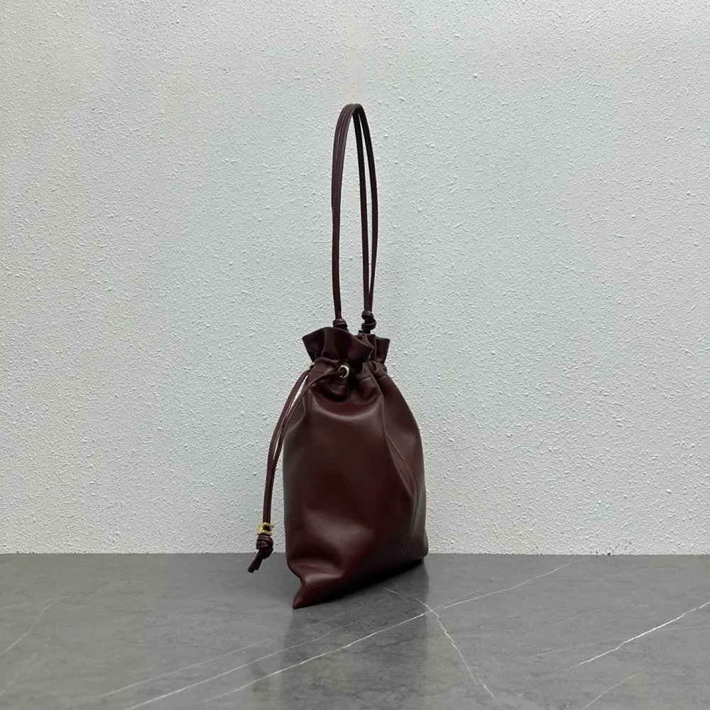 Celine Women Small Crystal Pouch in Lambskin-Maroon - image 4