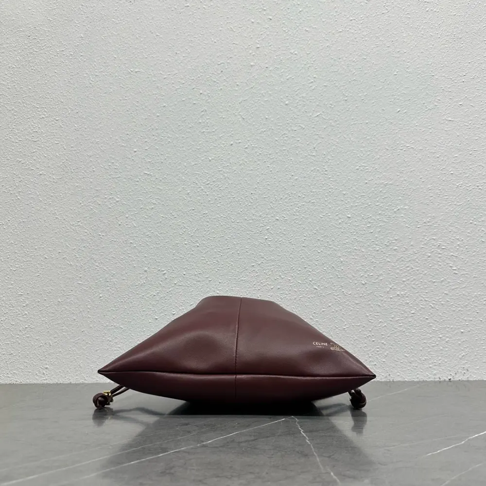 Celine Women Small Crystal Pouch in Lambskin-Maroon - image 5