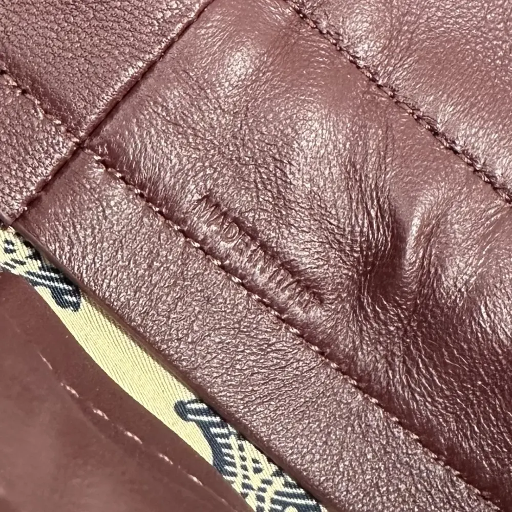Celine Women Small Crystal Pouch in Lambskin-Maroon - image 7