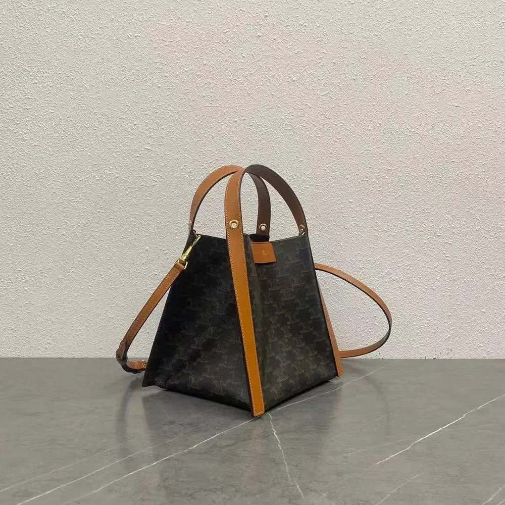 Celine Women Small Cube Bag In Triomphe Canvas And Natural Calfskin - image 4
