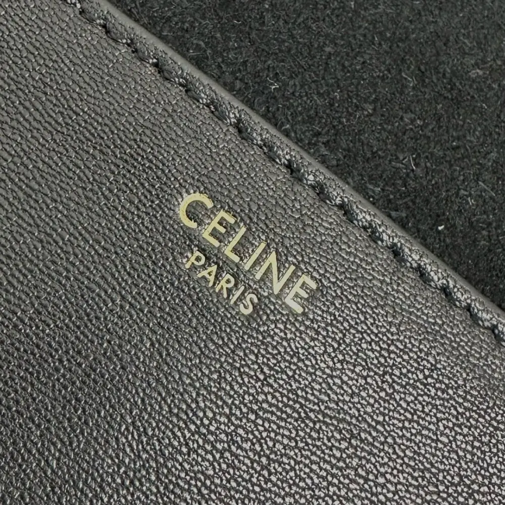 Celine Women Soft Triomphe Besace in Supple Shiny Lambskin-Black - image 6