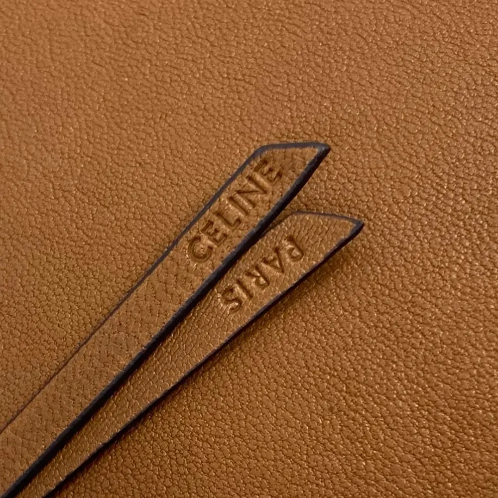 Celine Women Soft Triomphe Besace in Supple Shiny Lambskin-Brown - image 7