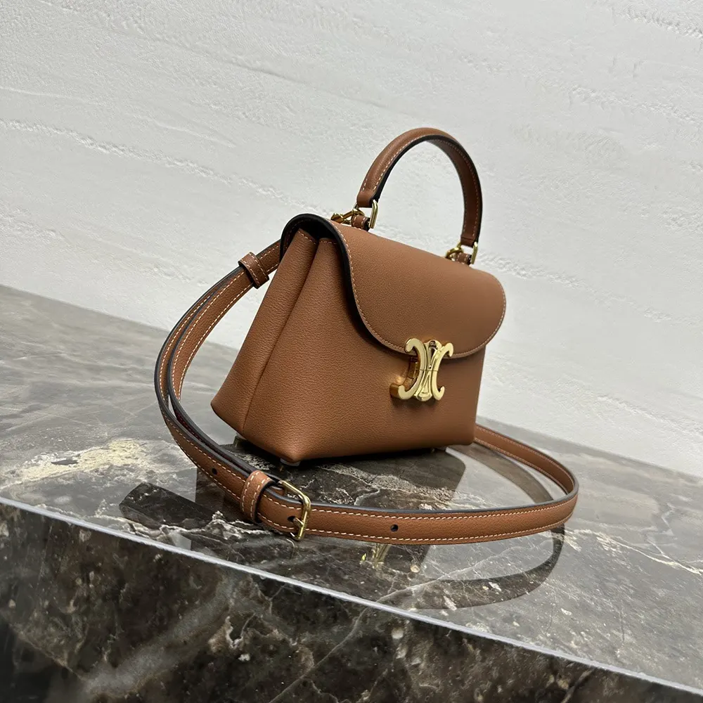 Celine Women Teen Nino Bag in Smooth Satinated Calfskin-Brown - image 4