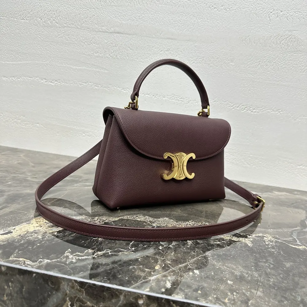 Celine Women Teen Nino Bag in Smooth Satinated Calfskin-Burgundy - image 4