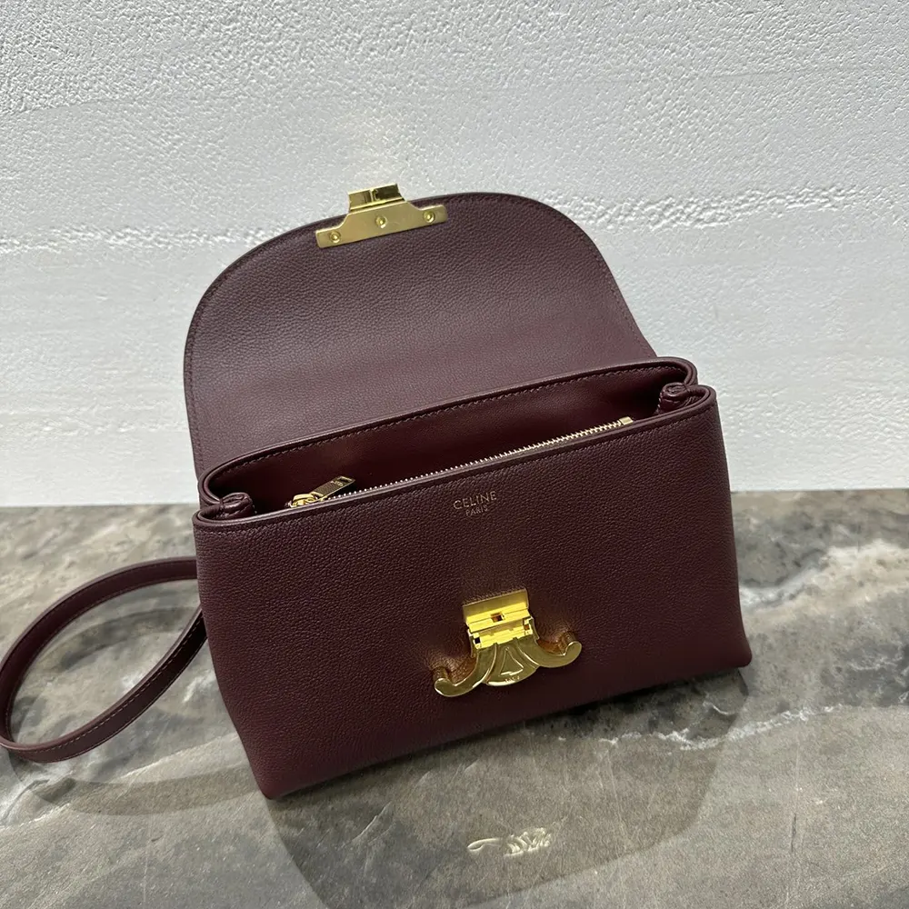 Celine Women Teen Nino Bag in Smooth Satinated Calfskin-Burgundy - image 7