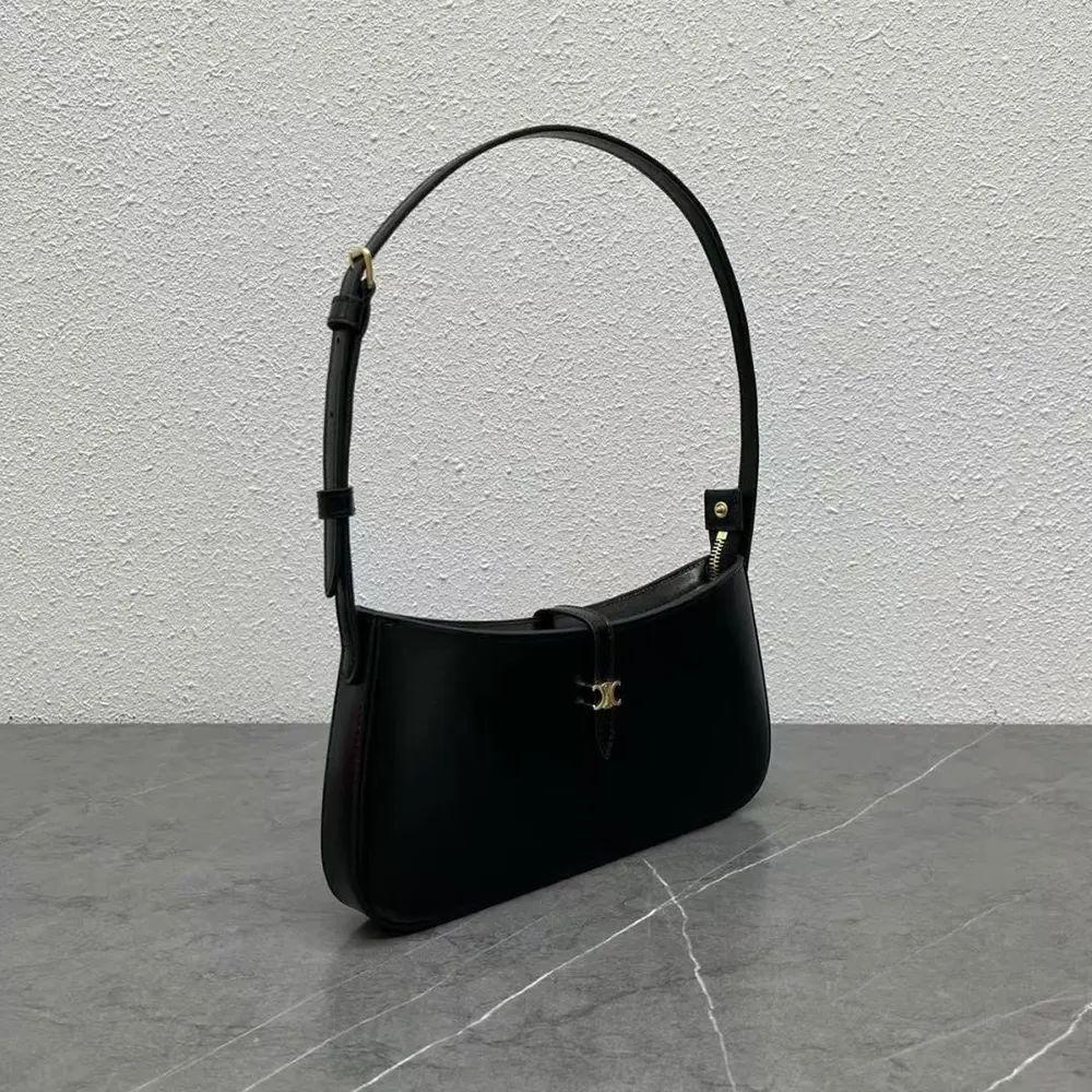 Celine Women Tina Shoulder Bag In Shiny Calfskin-Black - image 4