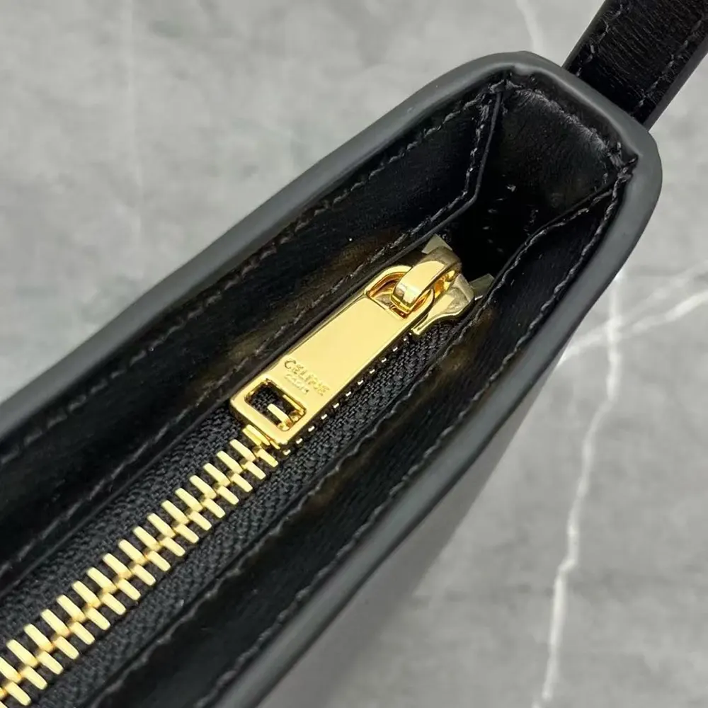 Celine Women Tina Shoulder Bag In Shiny Calfskin-Black - image 8