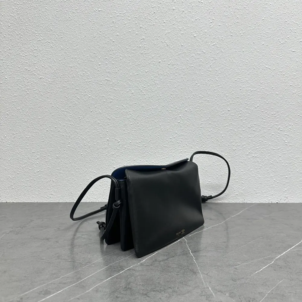 Celine Women Trio Flap In Smooth Lambskin-Black - image 4