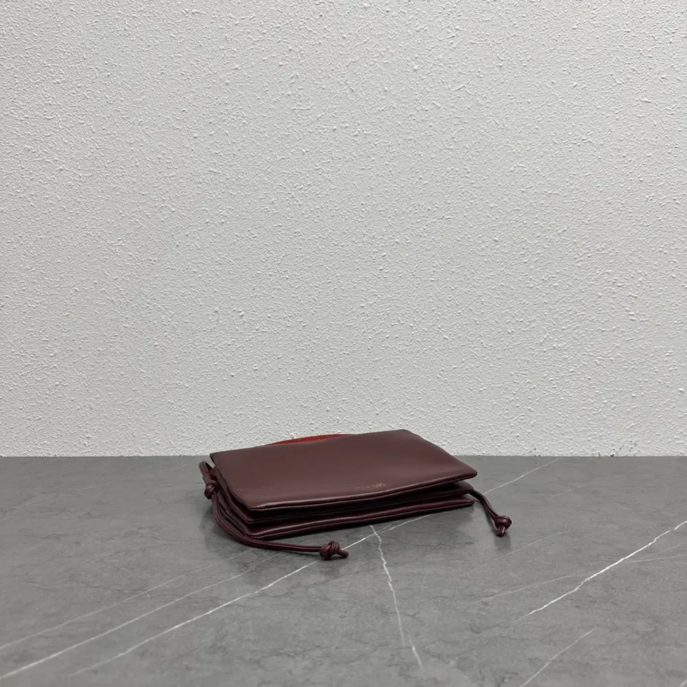 Celine Women Trio Flap In Smooth Lambskin-Maroon - image 5