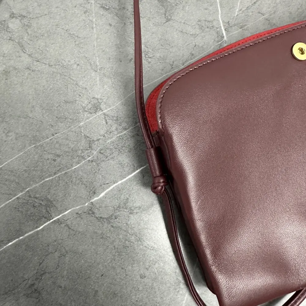 Celine Women Trio Flap In Smooth Lambskin-Maroon - image 9