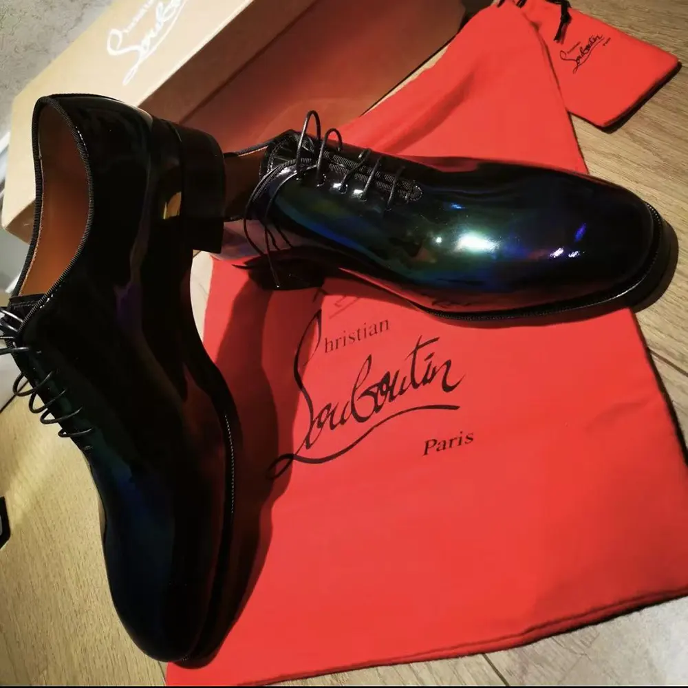 Christian Louboutin Men Pelvis Oxfords Patent Calf Leather-Black - image 4