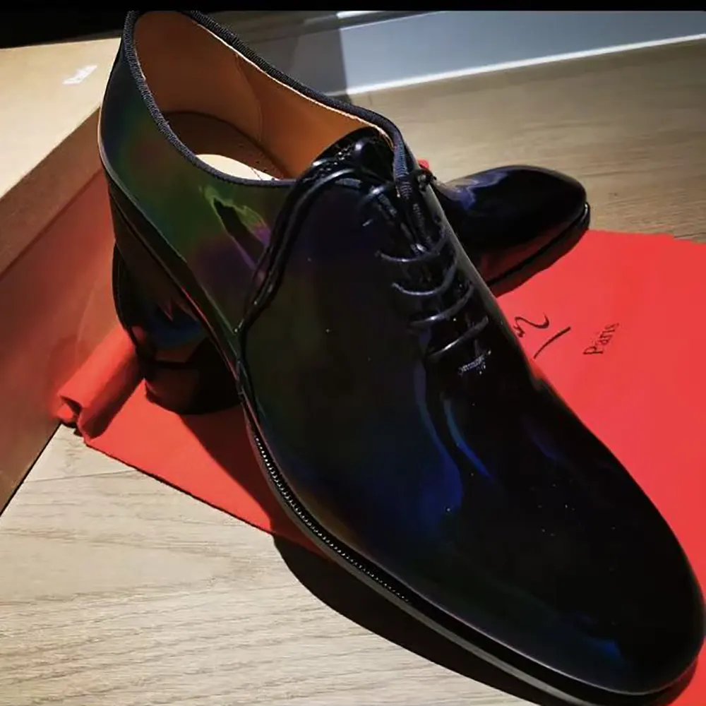 Christian Louboutin Men Pelvis Oxfords Patent Calf Leather-Black - image 5