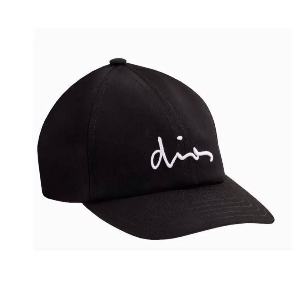 Front angle of Dior Unisex Ribbon Cap Black Cotton Canvas showing signature ribbon