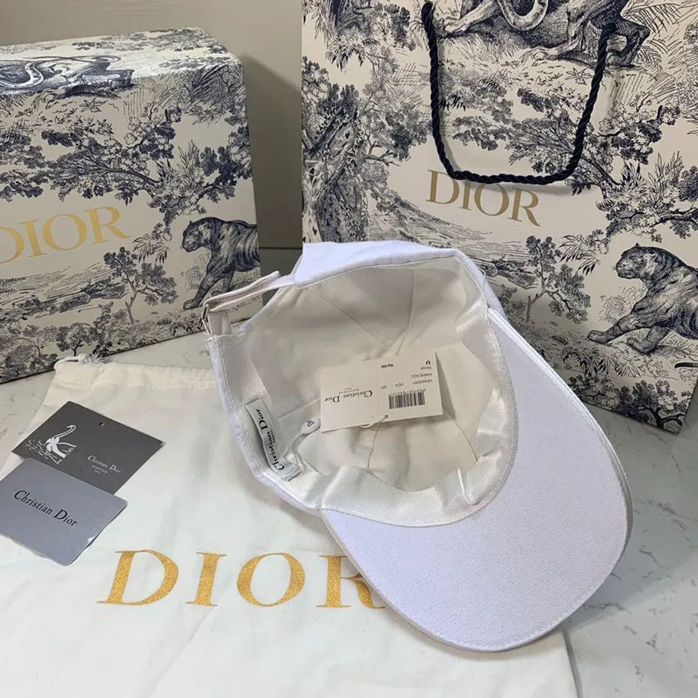 Dior Unisex Stussy Embroidered Logo Hat White Cotton Canvas - image 6