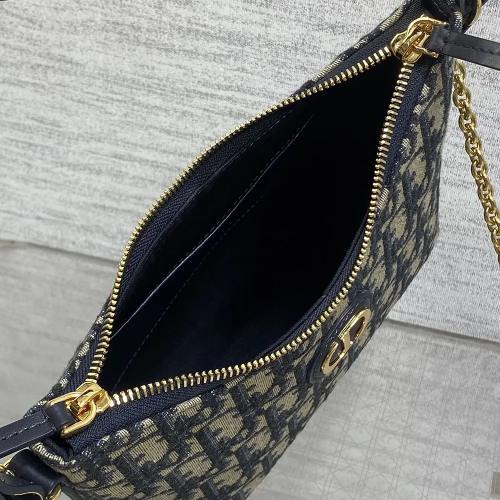 Dior Women 30 Montaigne Diorling Mini Bag with Chain Blue Dior Oblique Jacquard - image 7