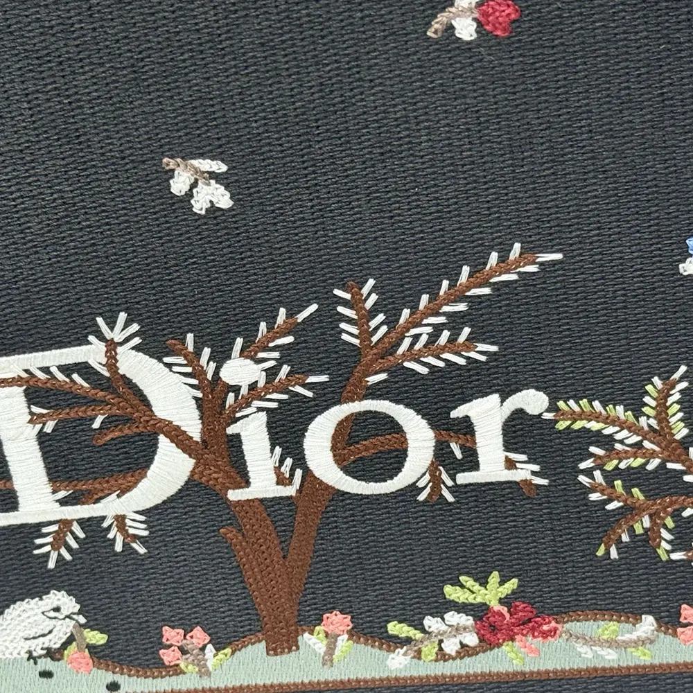 Dior Women Dioramour Medium Dior Book Tote with Strap Black Multicolor Revolution Flowers Embroidery - image 10