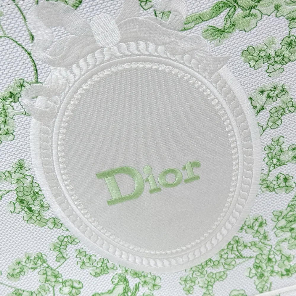 Dior Women Medium Dior Book Tote with Strap Green Multicolor Toile de Jouy Clover Embroidery - image 8