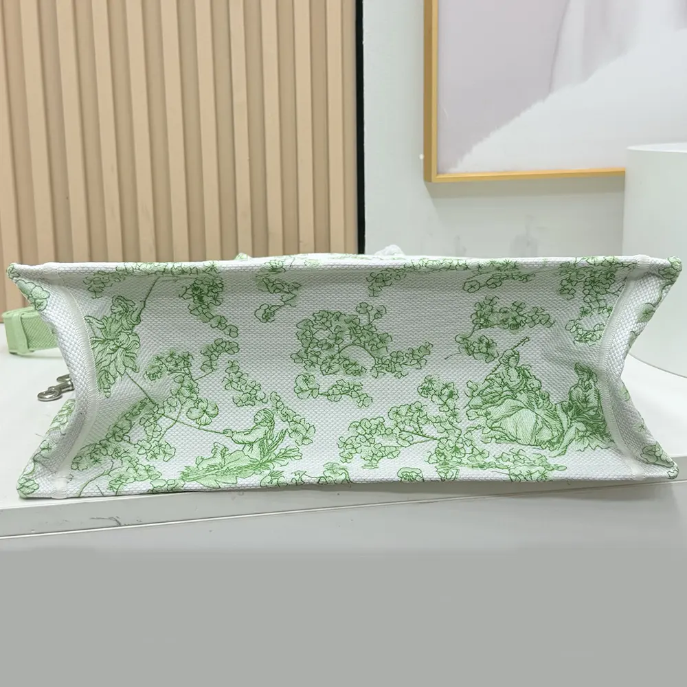 Dior Women Medium Dior Book Tote with Strap Green Multicolor Toile de Jouy Clover Embroidery - image 6