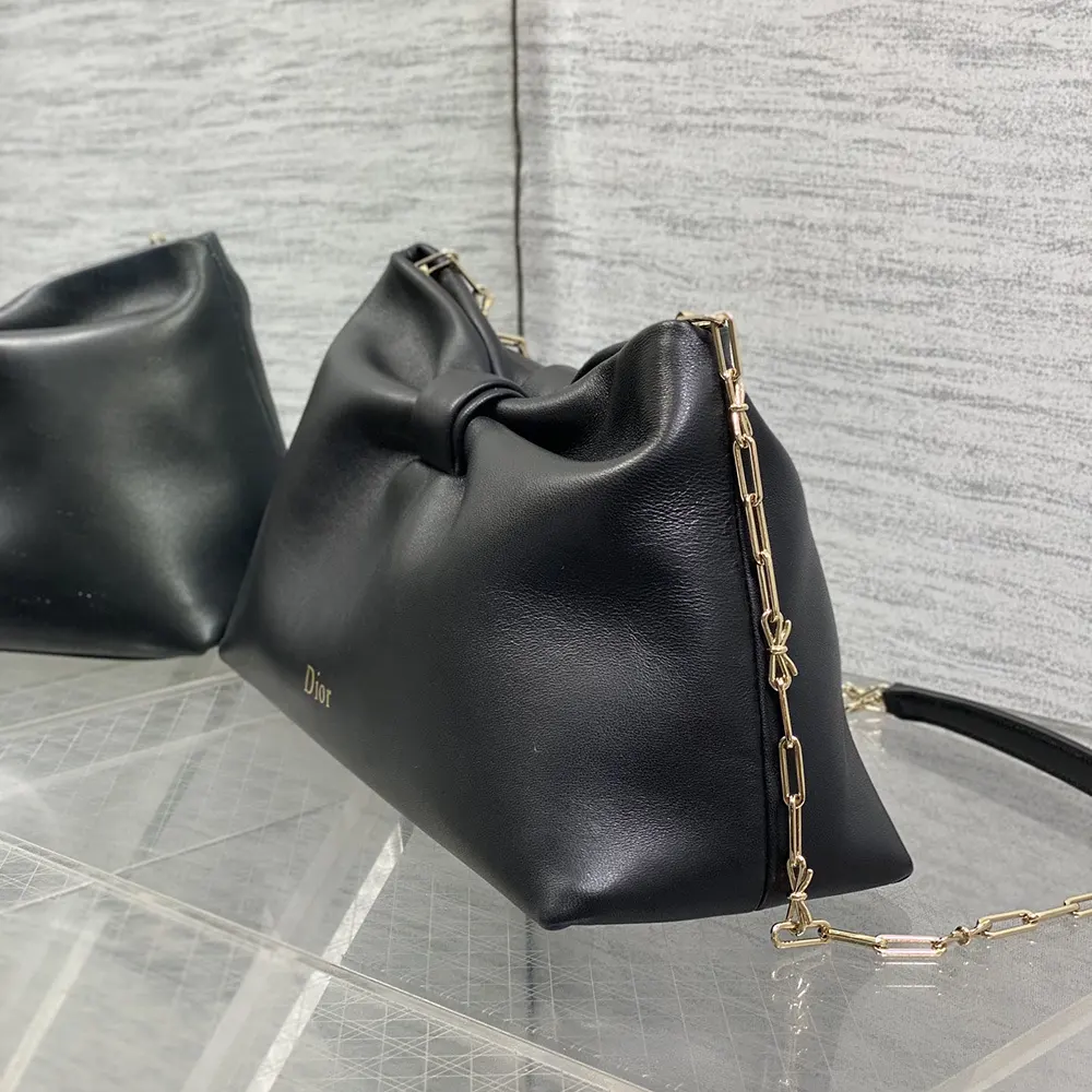 Dior Women Medium Dior Bow Bag Black Lambskin - image 5