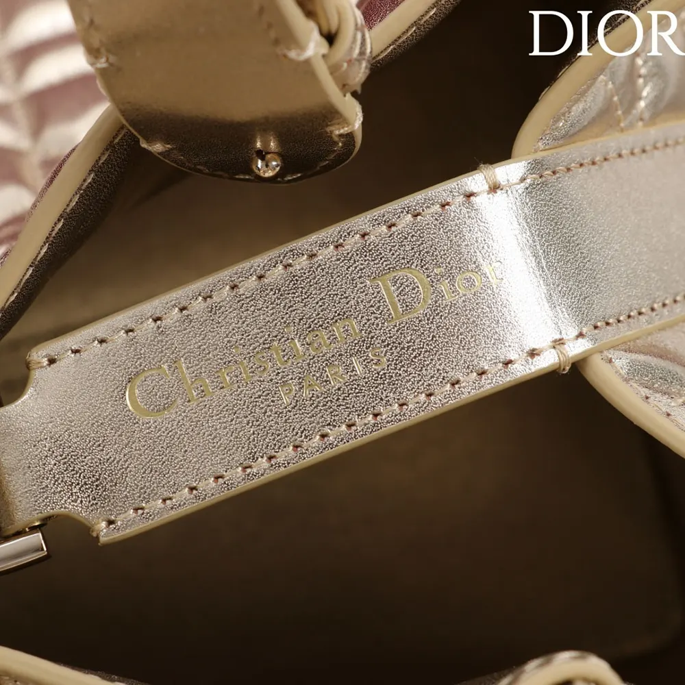 Dior Women Medium Dior Toujours Bag Metallic Gold-Tone Macrocannage Calfskin - image 9