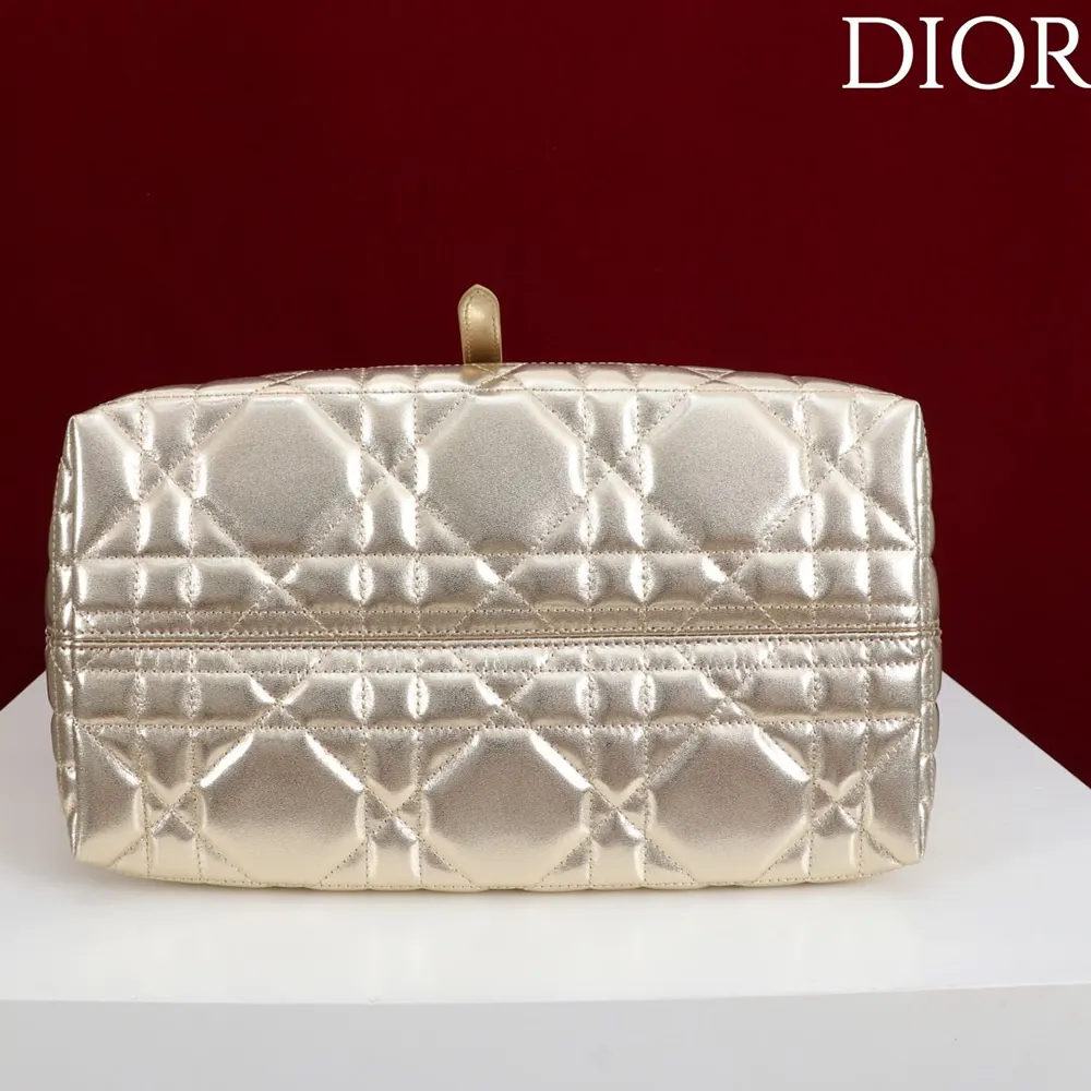 Dior Women Medium Dior Toujours Bag Metallic Gold-Tone Macrocannage Calfskin - image 7