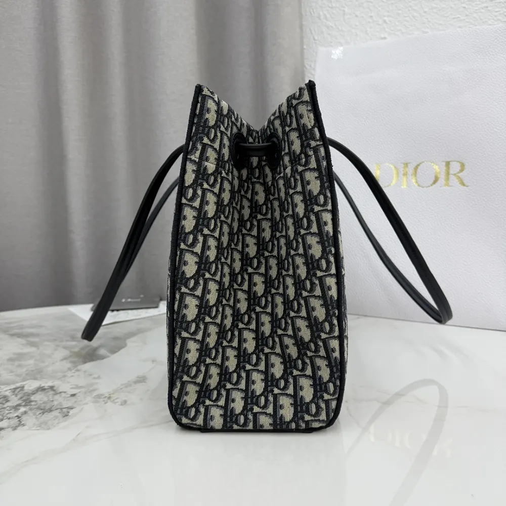 Dior Women Medium Shopping Bag Blue Dior Oblique Jacquard - image 5