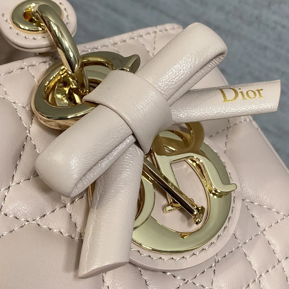 Dior Women Mini Lady D-Joy Bag Rose Soupir Cannage Lambskin - image 7