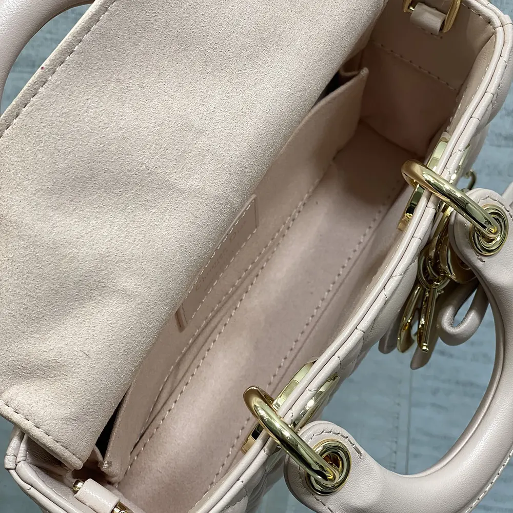 Dior Women Mini Lady D-Joy Bag Rose Soupir Cannage Lambskin - image 9