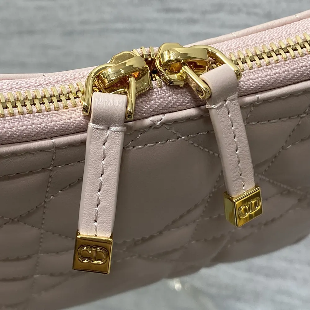 Dior Women Miss Caro Diorling Mini Bag with Chain Powder Pink Macrocannage Lambskin - image 8