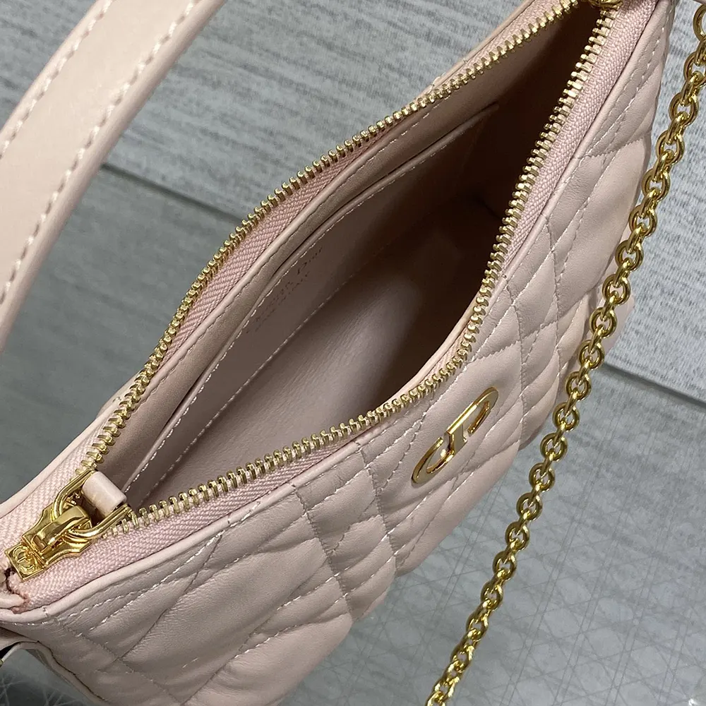 Dior Women Miss Caro Diorling Mini Bag with Chain Powder Pink Macrocannage Lambskin - image 7