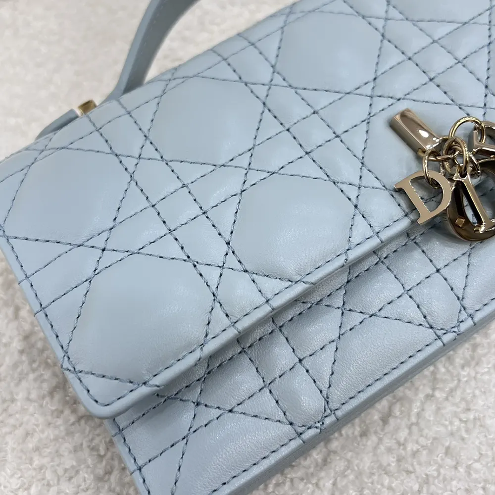 Dior Women My Dior Mini Bag Cloud Blue Cannage Lambskin - image 8