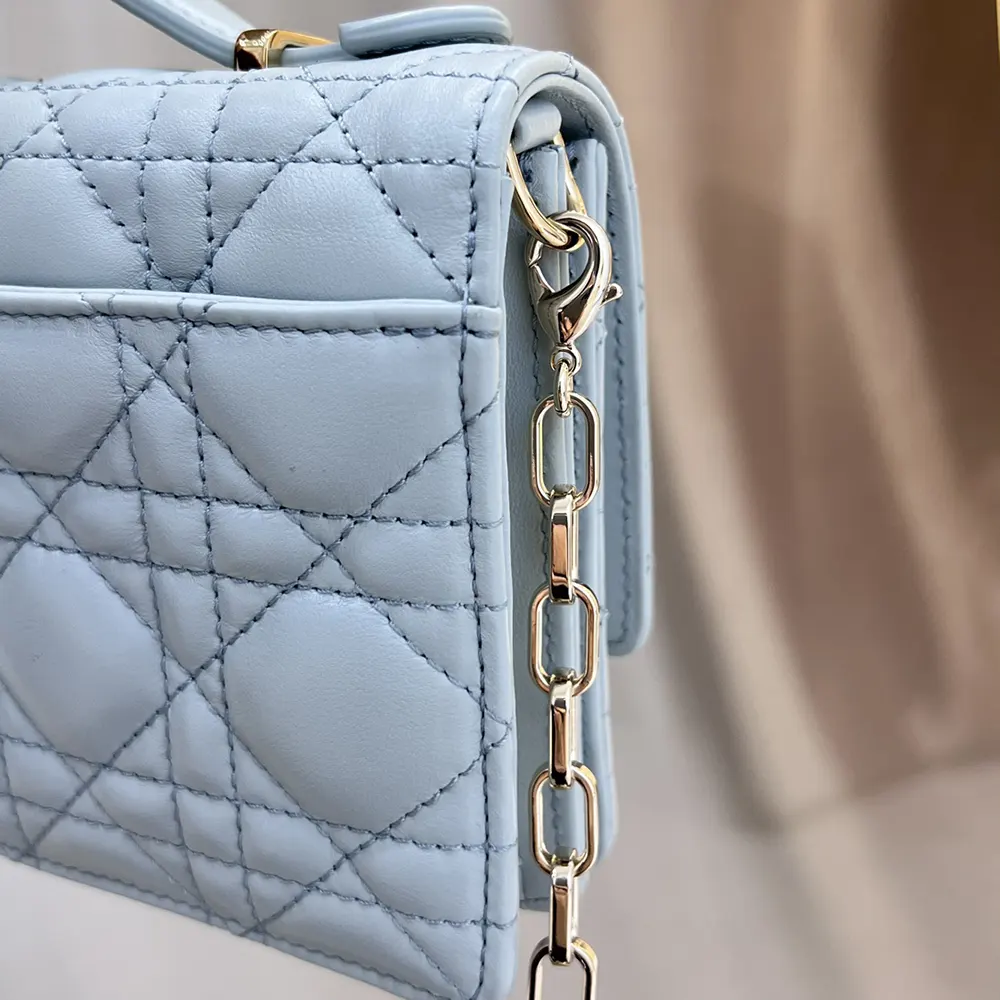 Dior Women My Dior Mini Bag Cloud Blue Cannage Lambskin - image 13