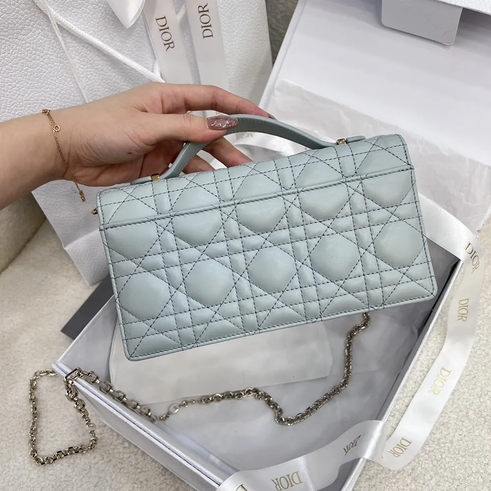 Dior Women My Dior Mini Bag Cloud Blue Cannage Lambskin - image 4