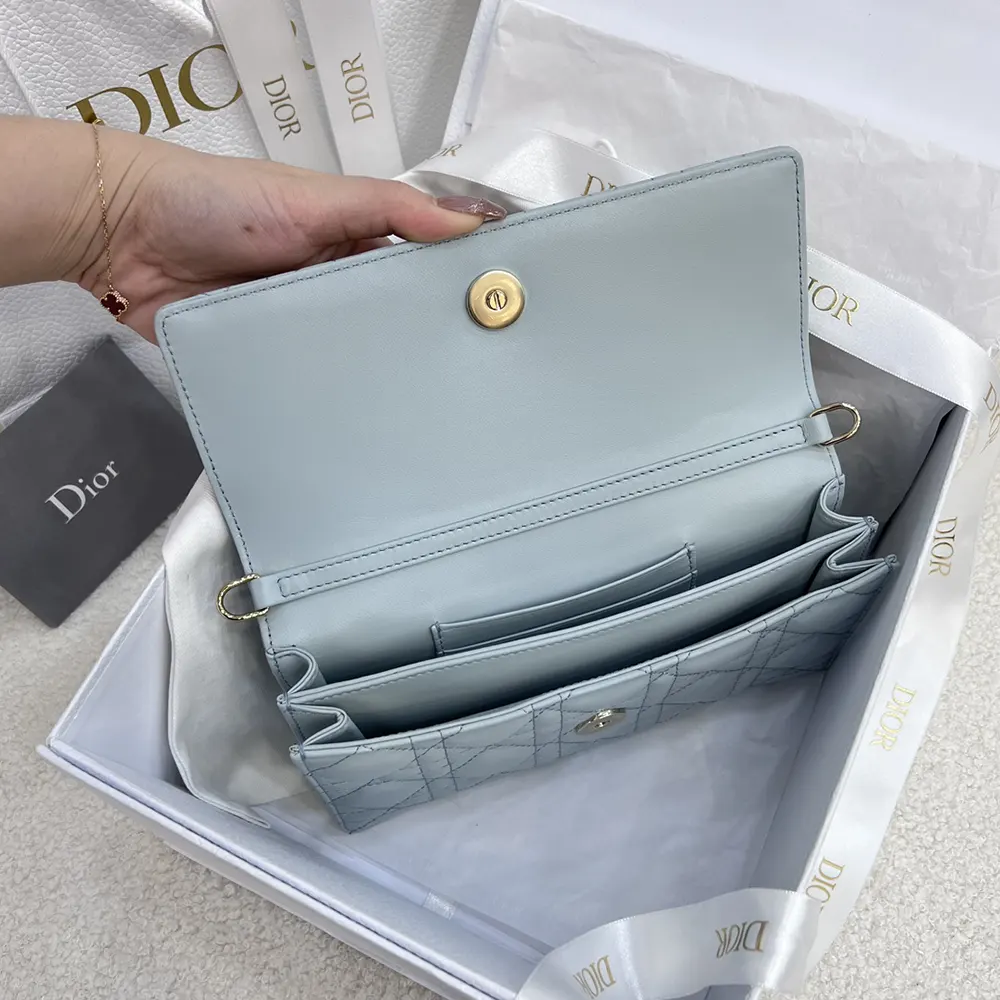 Dior Women My Dior Mini Bag Cloud Blue Cannage Lambskin - image 5