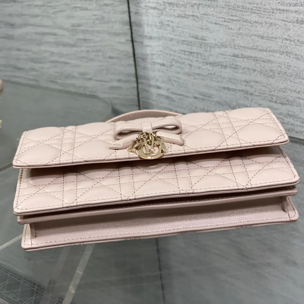 Dior Women My Dior Mini Bag Rose Soupir Cannage Lambskin - image 4