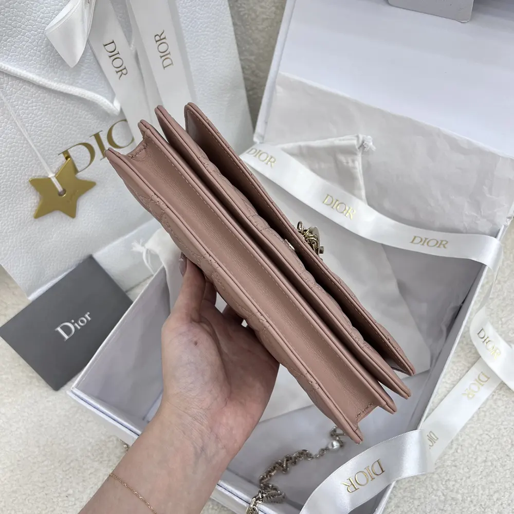 Dior Women My Dior Mini Bag Rose des Vents Cannage Lambskin - image 5