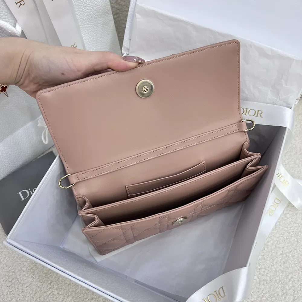 Dior Women My Dior Mini Bag Rose des Vents Cannage Lambskin - image 7