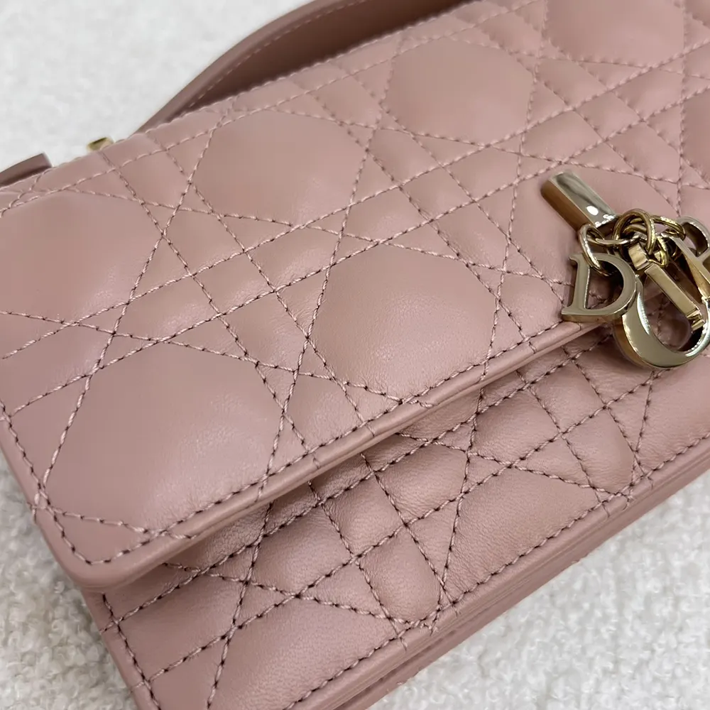 Dior Women My Dior Mini Bag Rose des Vents Cannage Lambskin - image 13