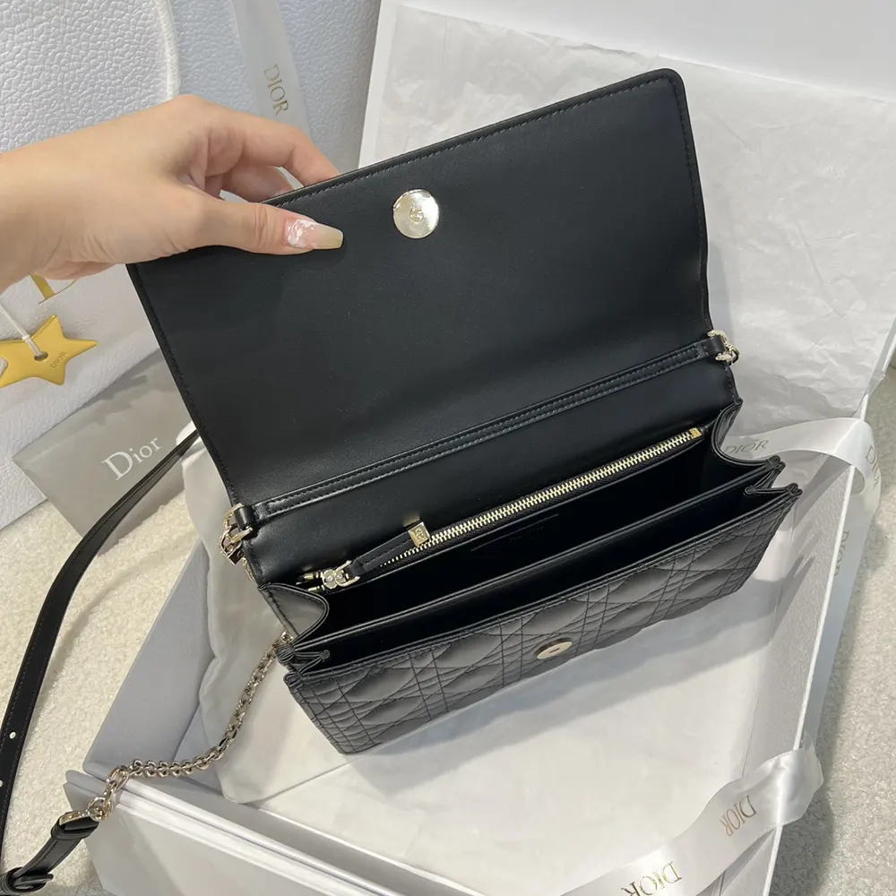 Dior Women My Dior Top Handle Bag Black Cannage Lambskin - image 6