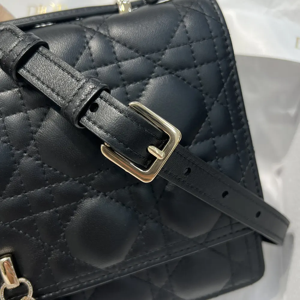 Dior Women My Dior Top Handle Bag Black Cannage Lambskin - image 10
