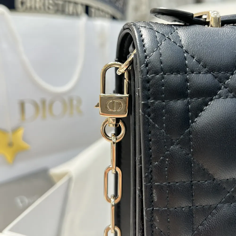 Dior Women My Dior Top Handle Bag Black Cannage Lambskin - image 9