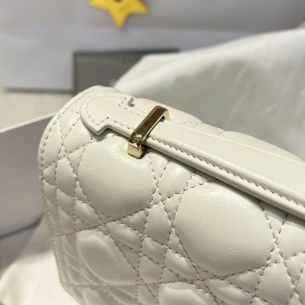 Dior Women My Dior Top Handle Bag Latte Cannage Lambskin - image 9