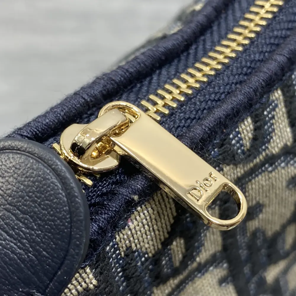 Dior Women Oblique Bow Pouch with Chain Blue Dior Oblique Jacquard - image 8