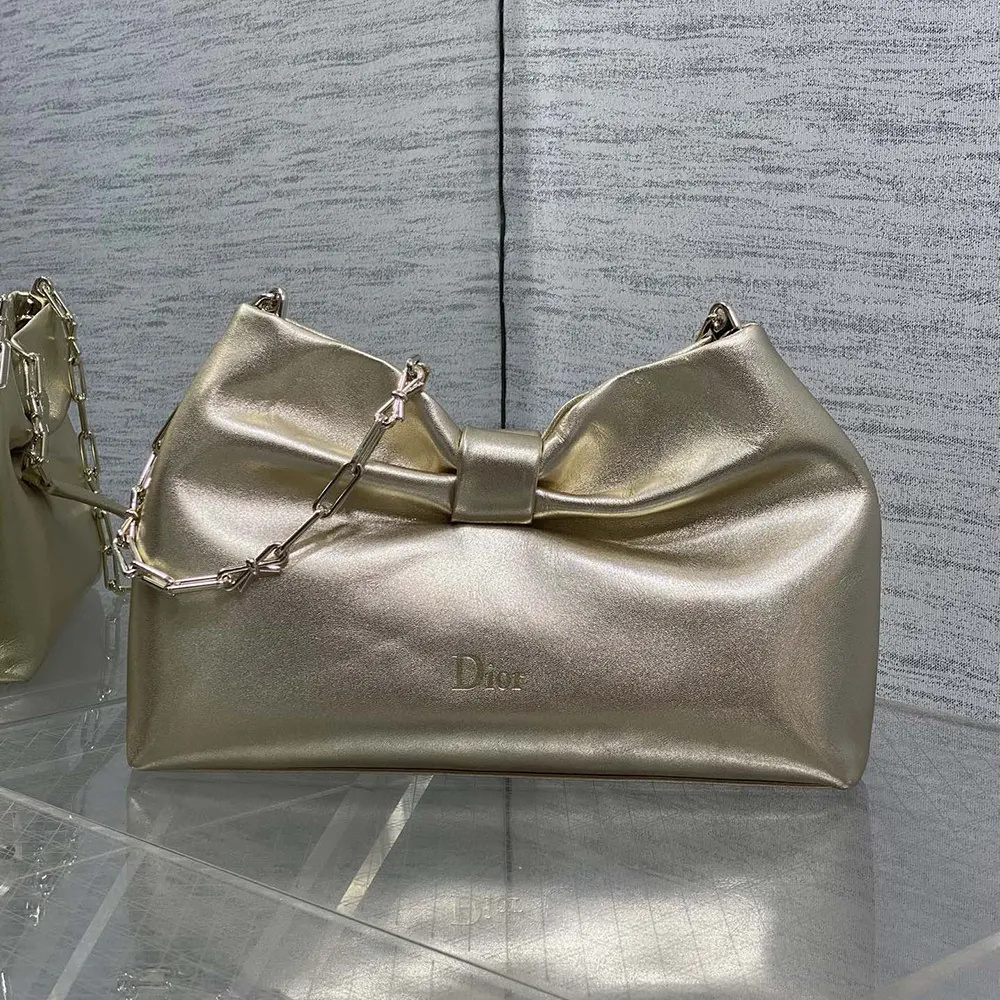 Dior Women Or Small Dior Bow Bag Mekong Laminated Lambskin - image 4