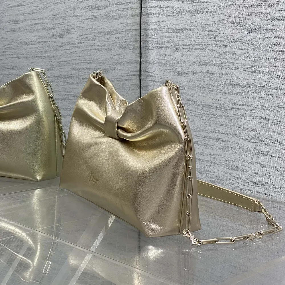 Dior Women Or Small Dior Bow Bag Mekong Laminated Lambskin - image 5